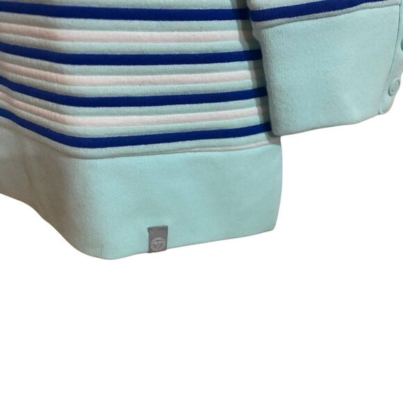Talbots textured funnel neck pullover blue stripe sweatshirt NWT - Picture 9 of 9